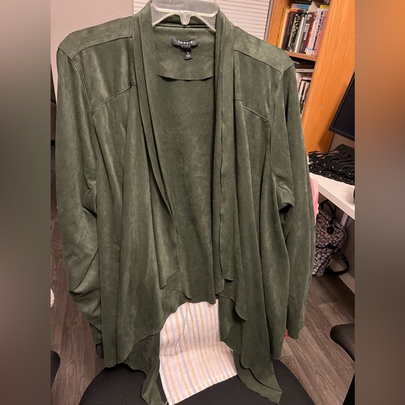 Torrid Faux Suede drape front jacket - Picture 2 of 6
